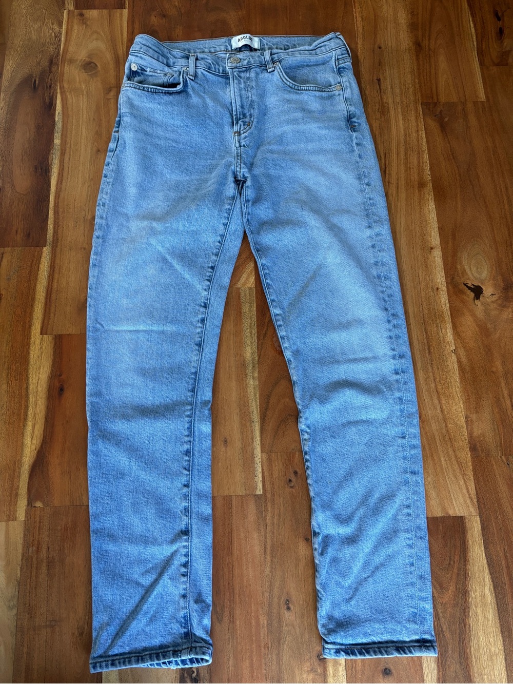 AGOLDE Toni Slim Straight Tapered Leg Jeans Light Wash - Size 27